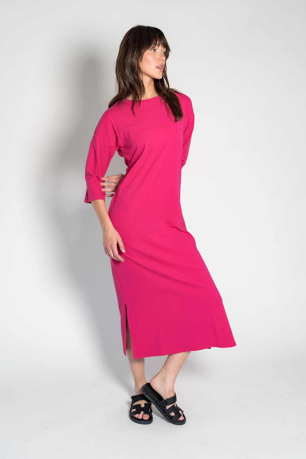 Midi Jersey T shirt Dress with Side Slits Recollection