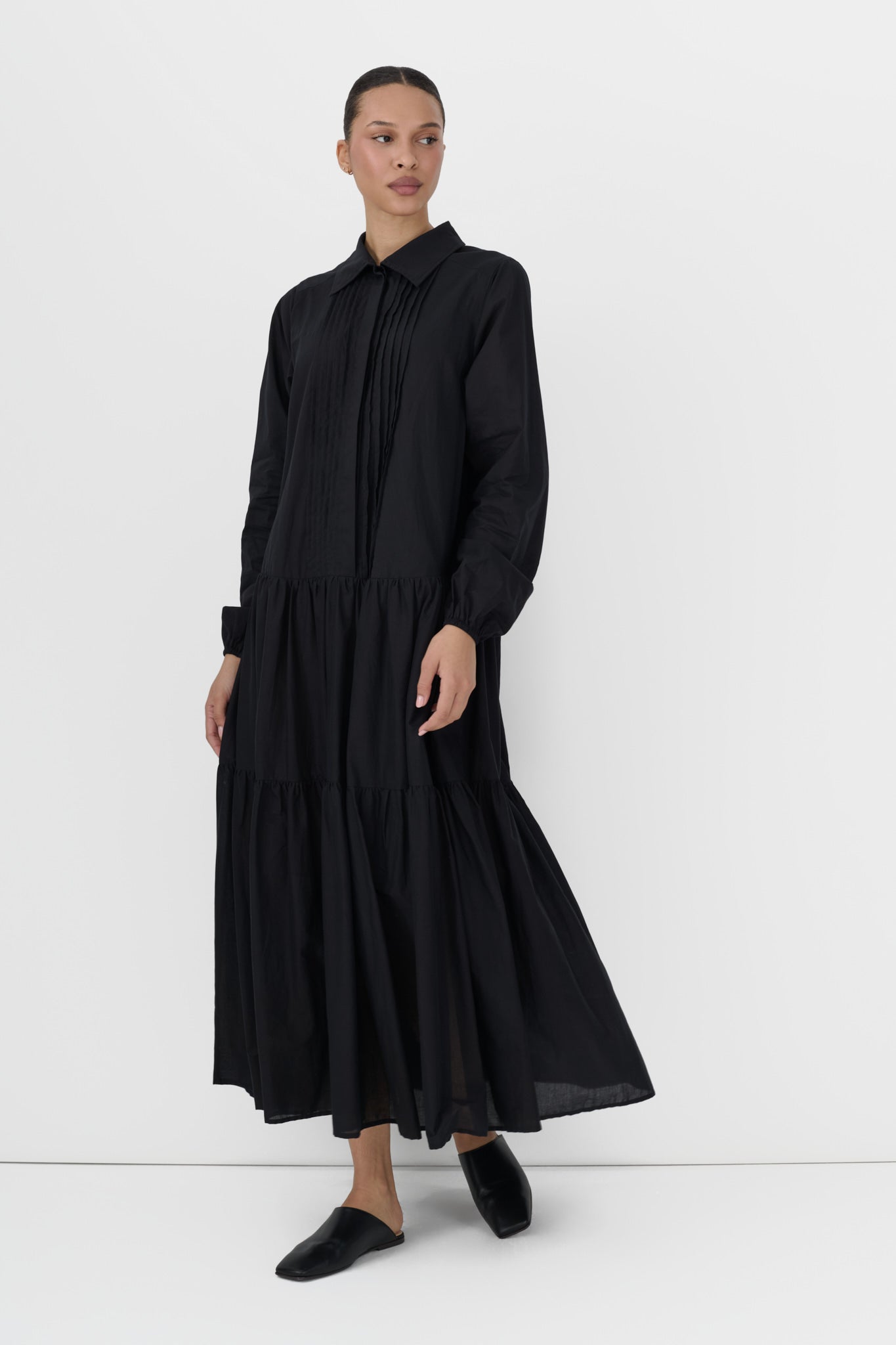 pintuck cotton dress Black / XXL leveraging the airy Length:60 CATRINDRESSECRUYOU17 The Little Black Dress