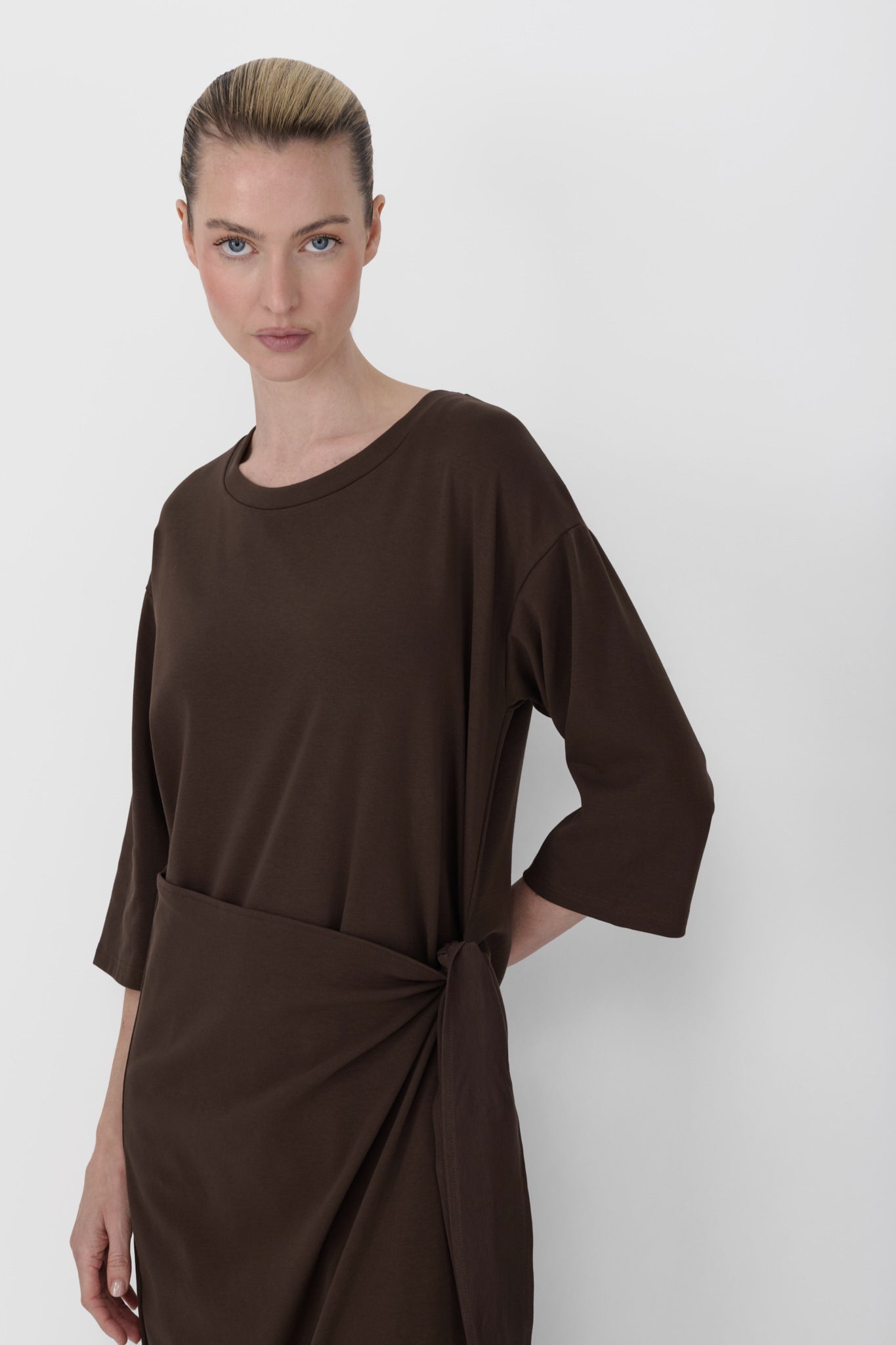 Jersey Wrap Dress Espresso / XL
