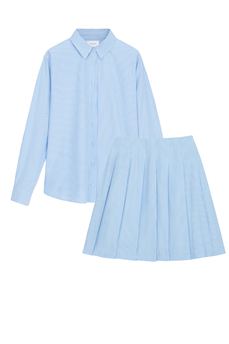 STRIPED PLEATED SKIRT SET