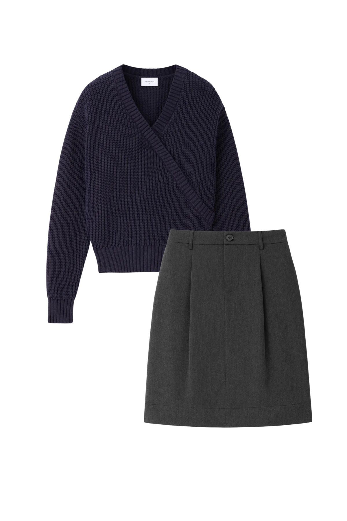 GREY WORKMODE SKIRT SET