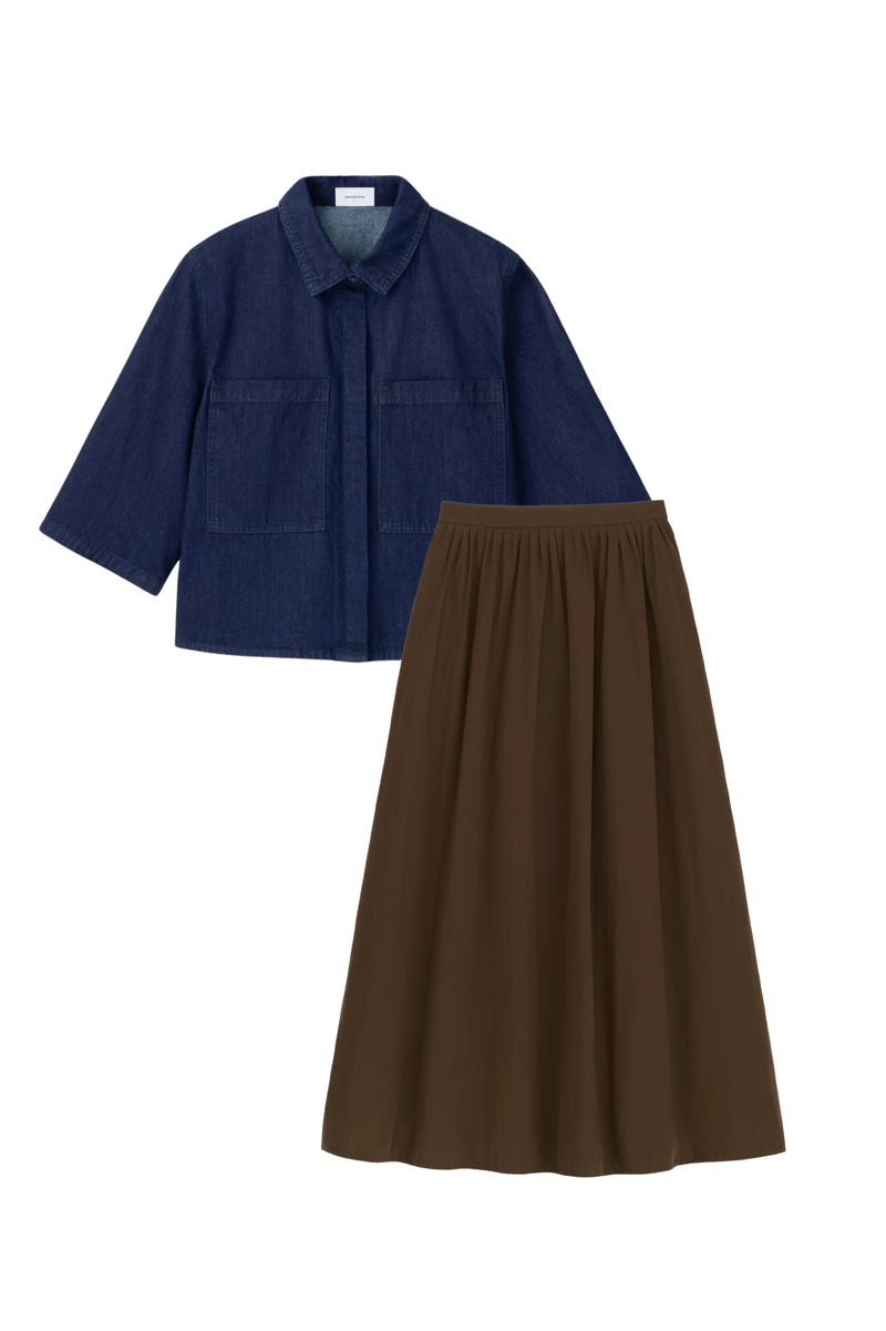 DENIM POCKET SHIRT SET