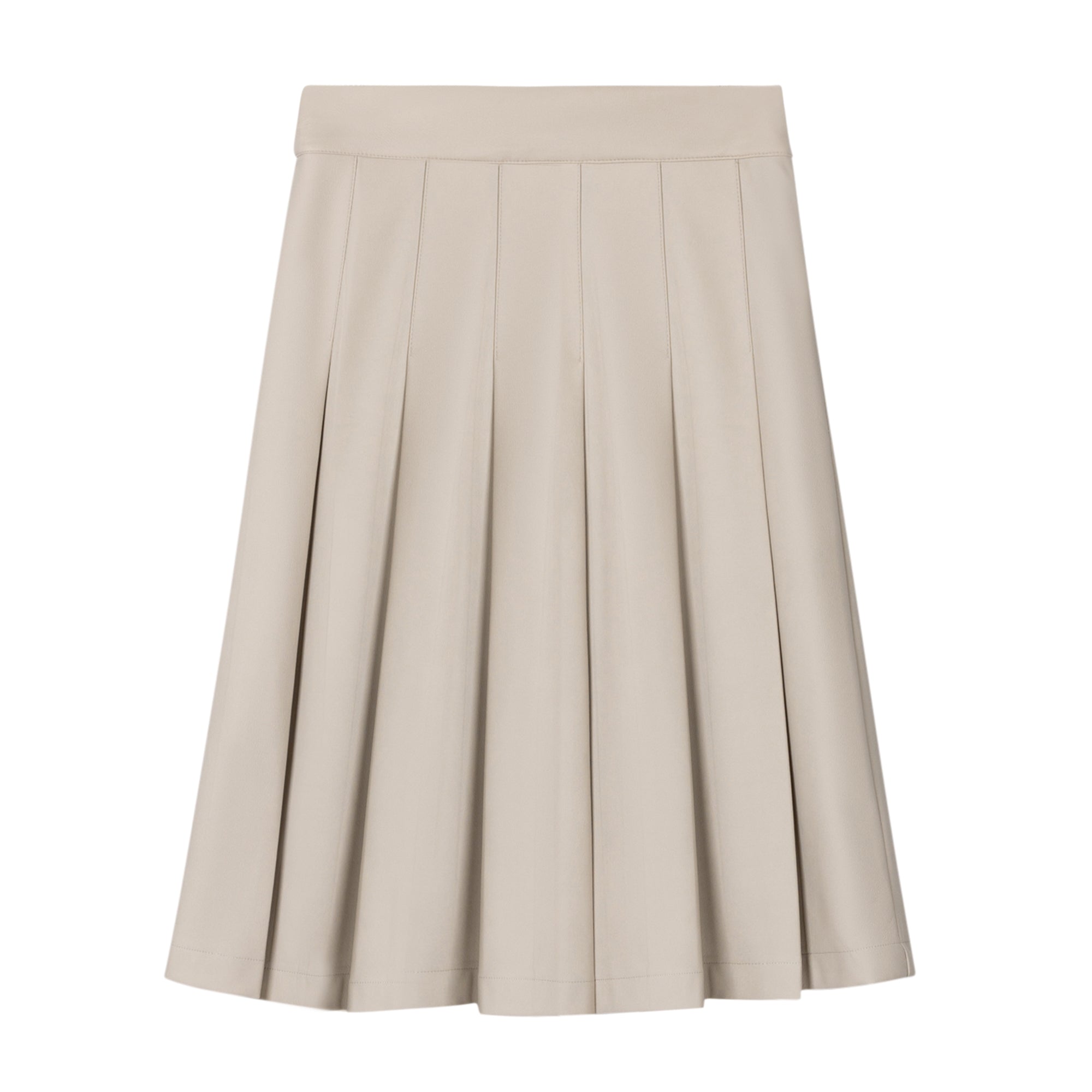 White leather shop pleated skirt