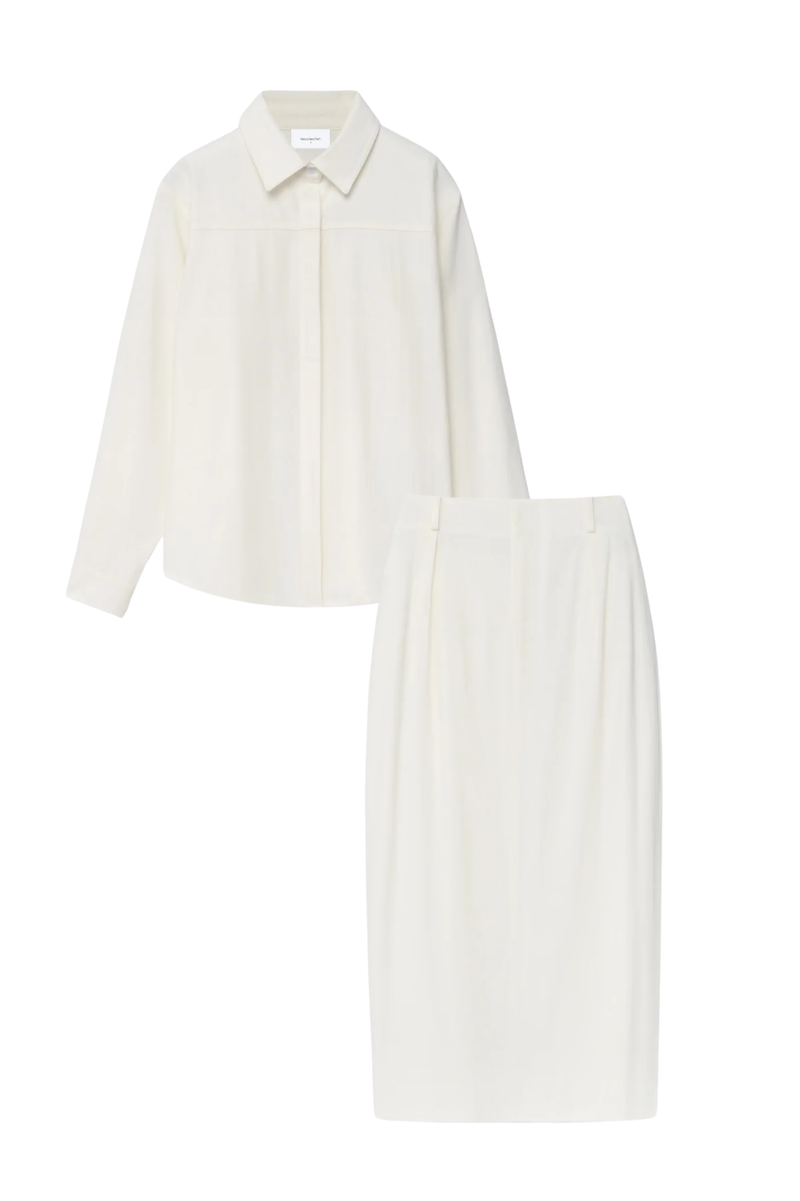 WHITE LINEN OFFICE SKIRT SET