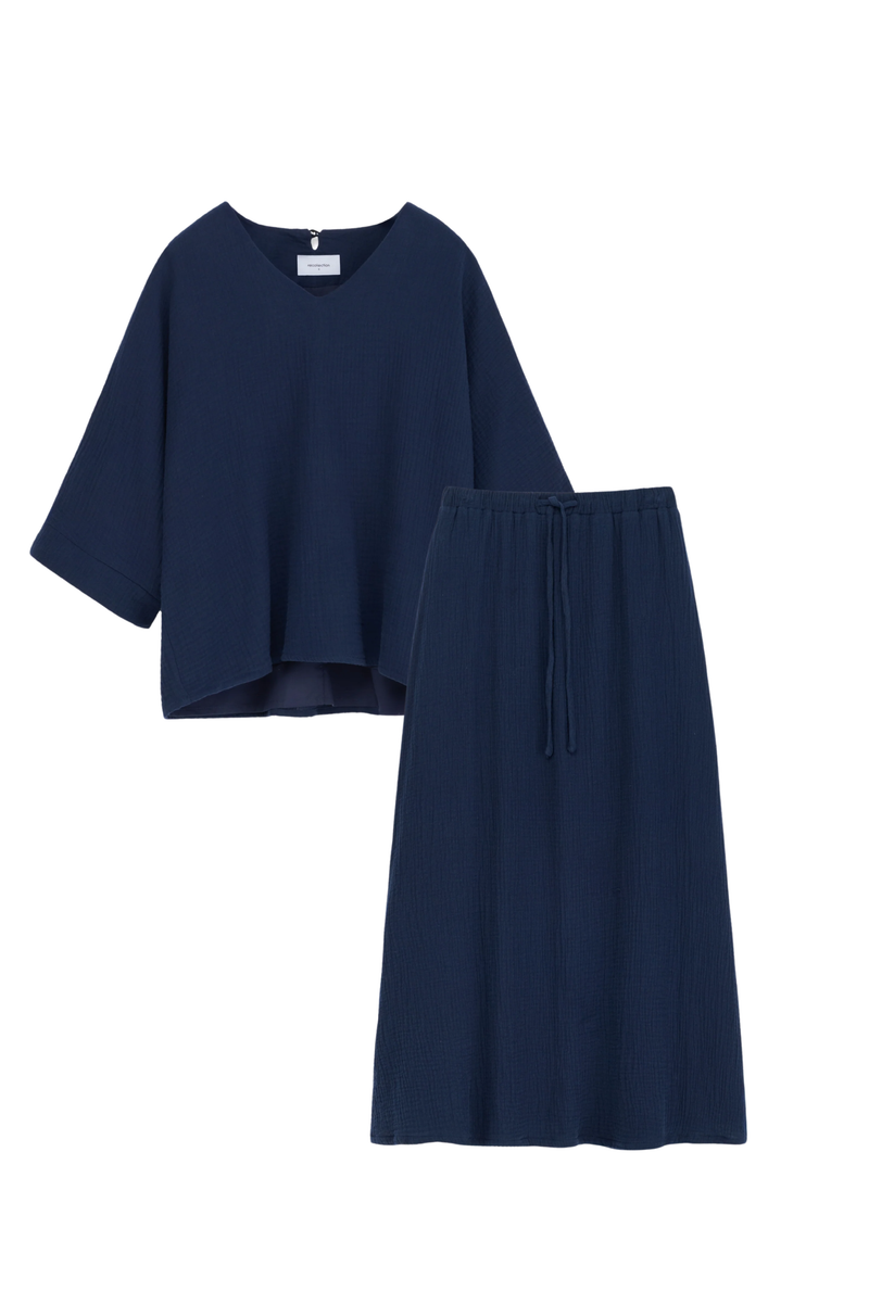 NAVY GAUZE SET