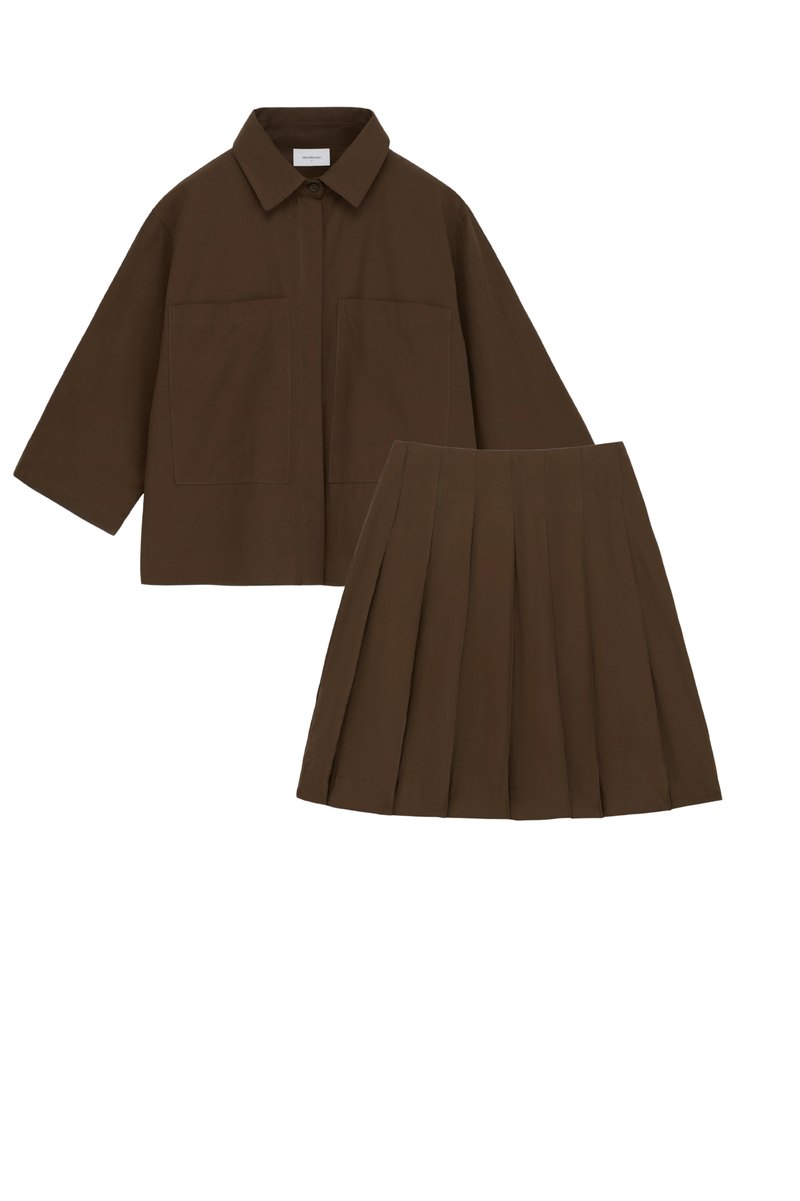 ESPRESSO PLEATED SKIRT SET