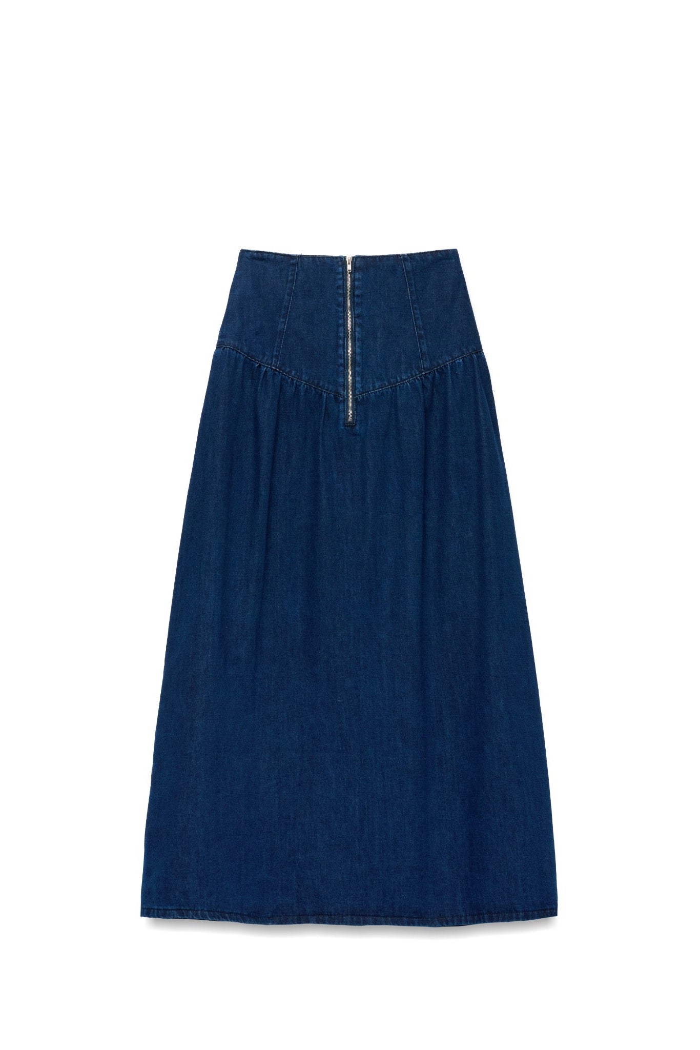 Exposed Zip Denim Skirt – Recollection