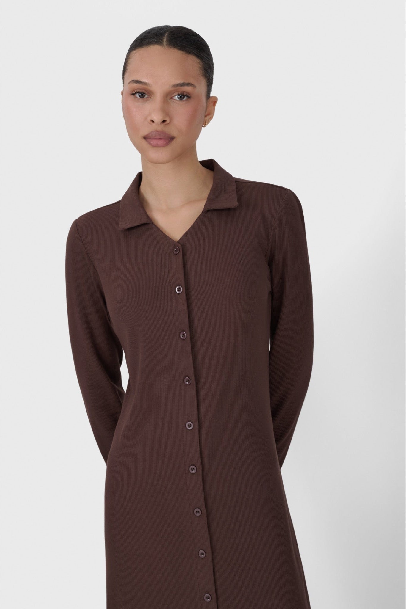 Ribbed Button Dress