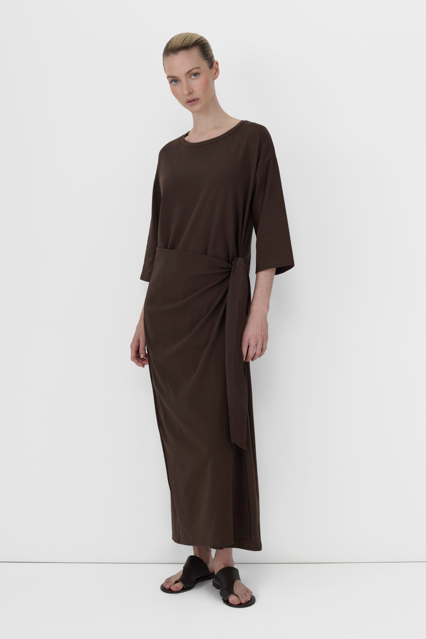 Jersey Wrap Dress Espresso / XL