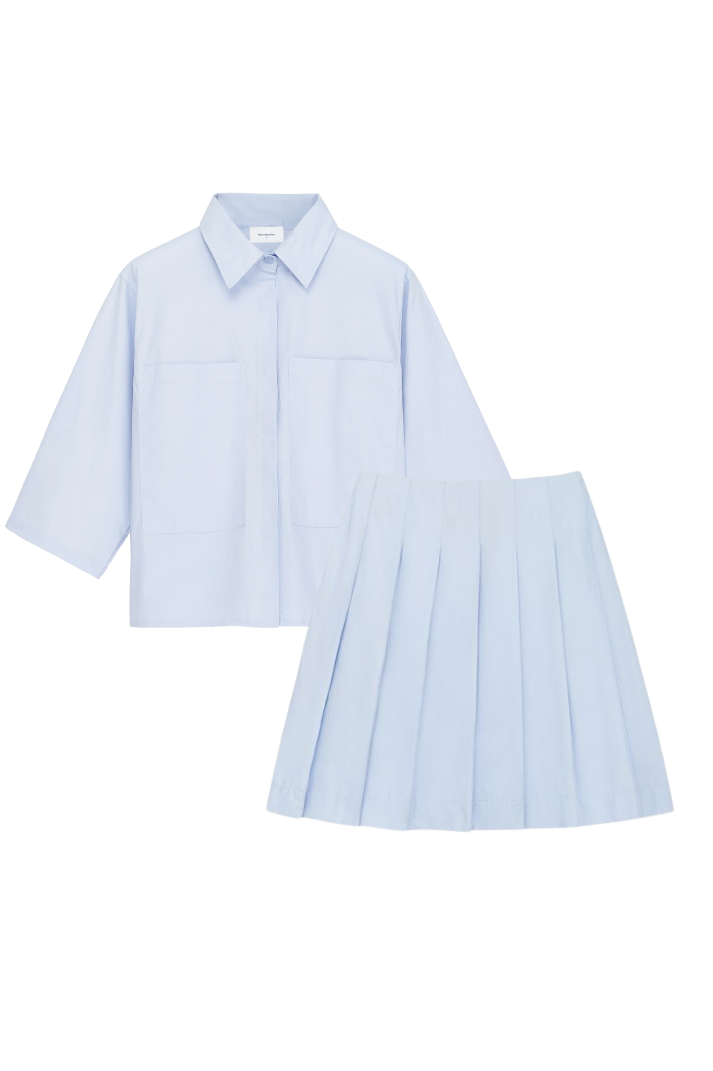 CAPRI BLUE PLEATED SKIRT SET